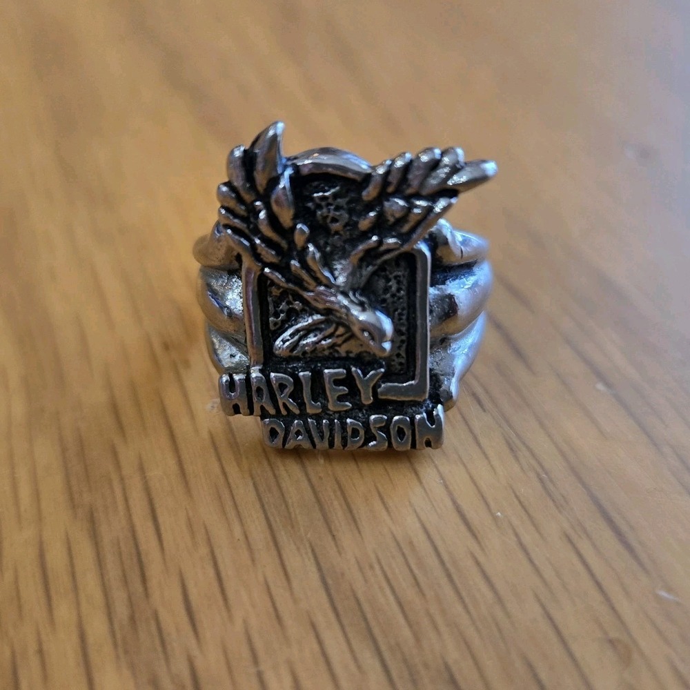 VTG Harley Davidson Stainless? Ring Size 9.5 Rare Eagle